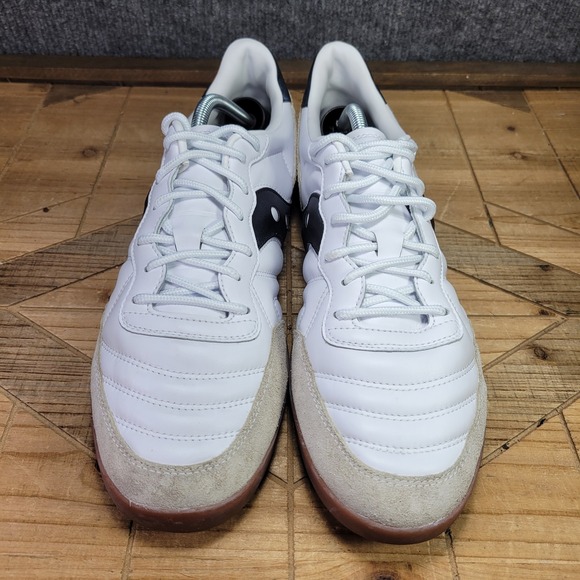 Sauconyβ 586i Men's 11 White Black Gum Leather Casual Sneakers Shoes S70982-21 - Picture 3 of 11